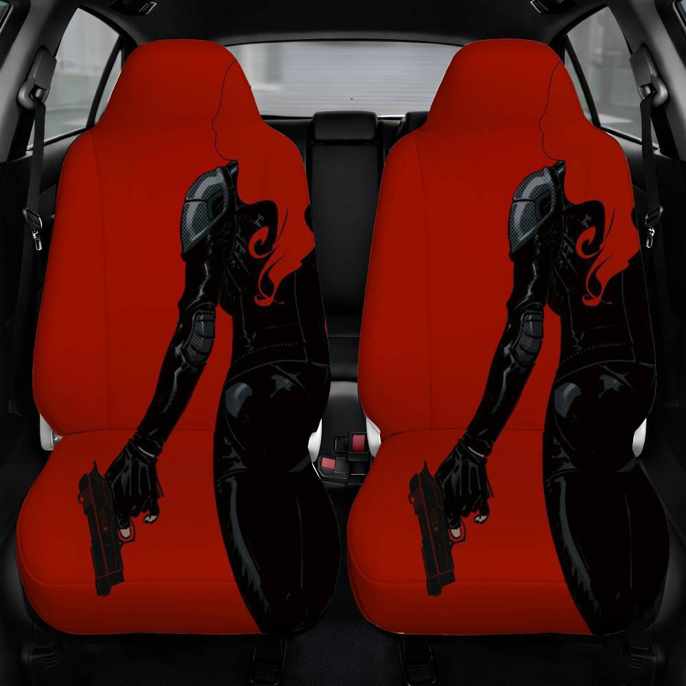 Avengers Red Guns Women Car Seat Cover Front Pair