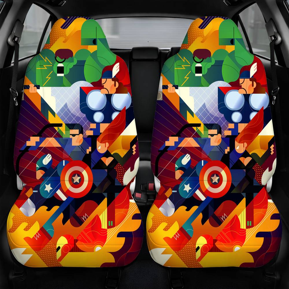 Avengers Vectors Wpap Car Seat Cover Front Pair