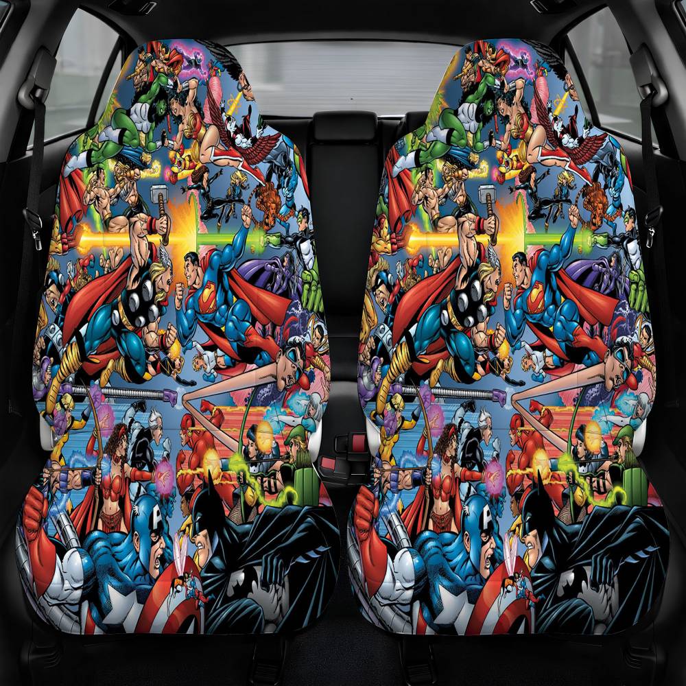 Avengers Vs Justice League Car Seat Cover Front Pair