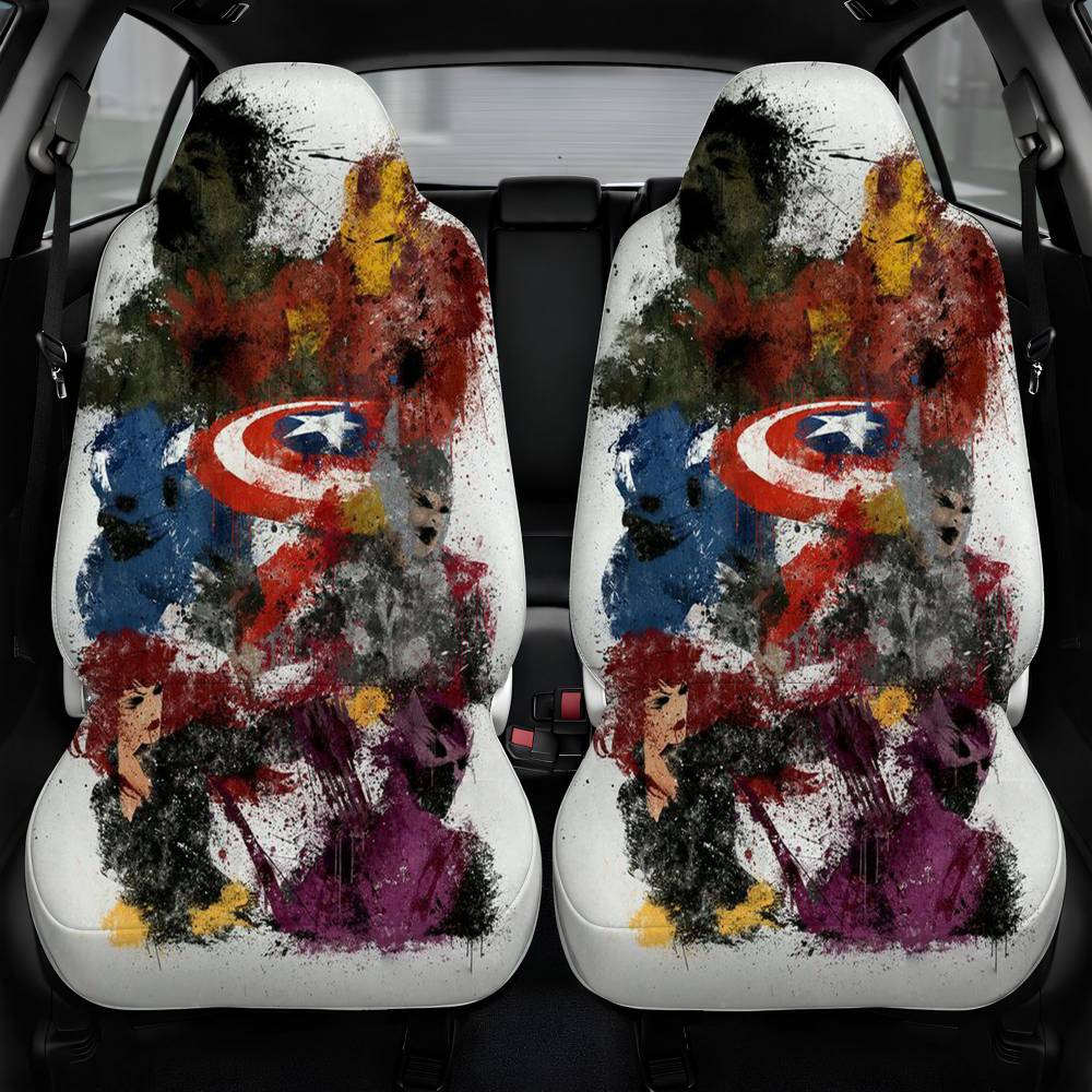 Avengers Watercolour Car Seat Cover Front Pair