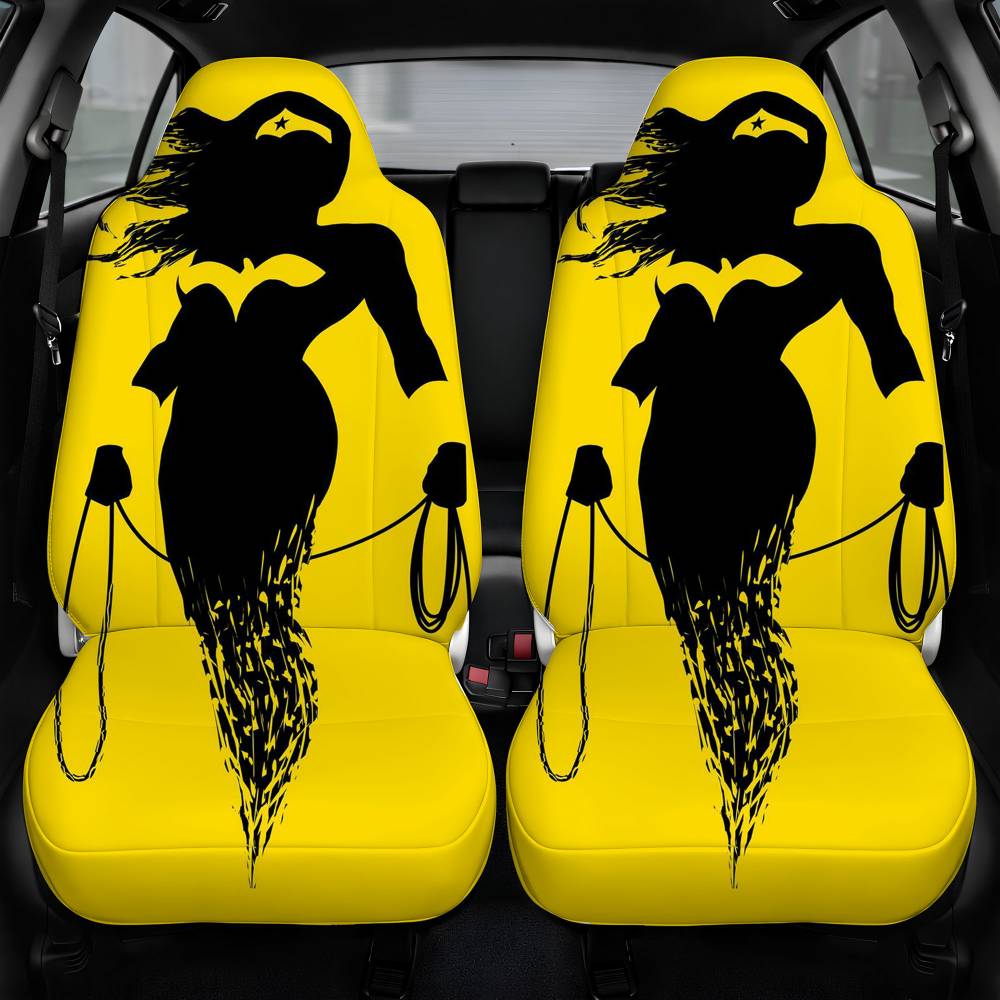 Avengers Yellow Caracther Car Seat Cover Front Pair