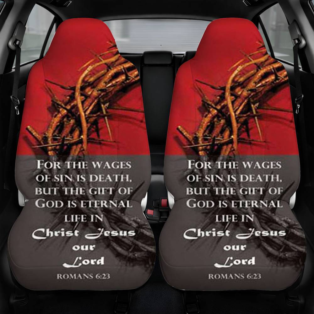 Bible Verse Crown Of Thorns Car Seat Cover Front Pair