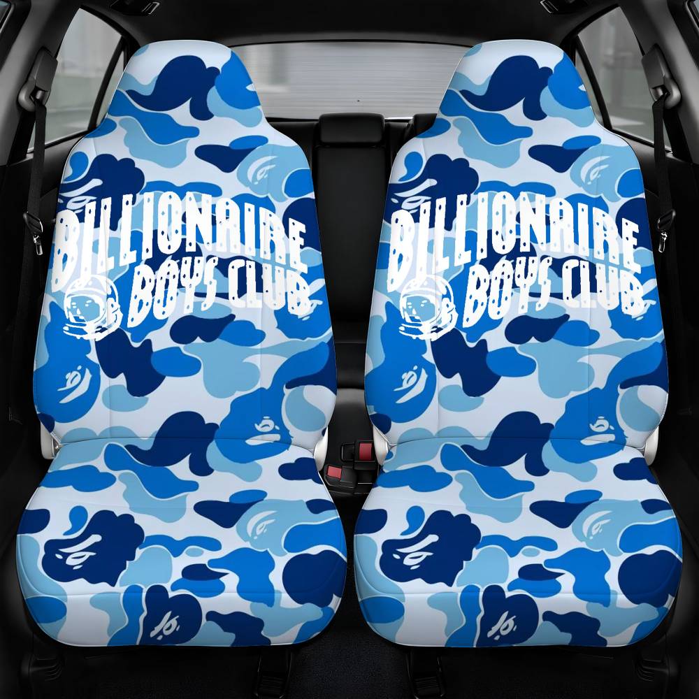 Billionaire Boys Club Blue Camouflage Logo Car Seat Cover Front Pair