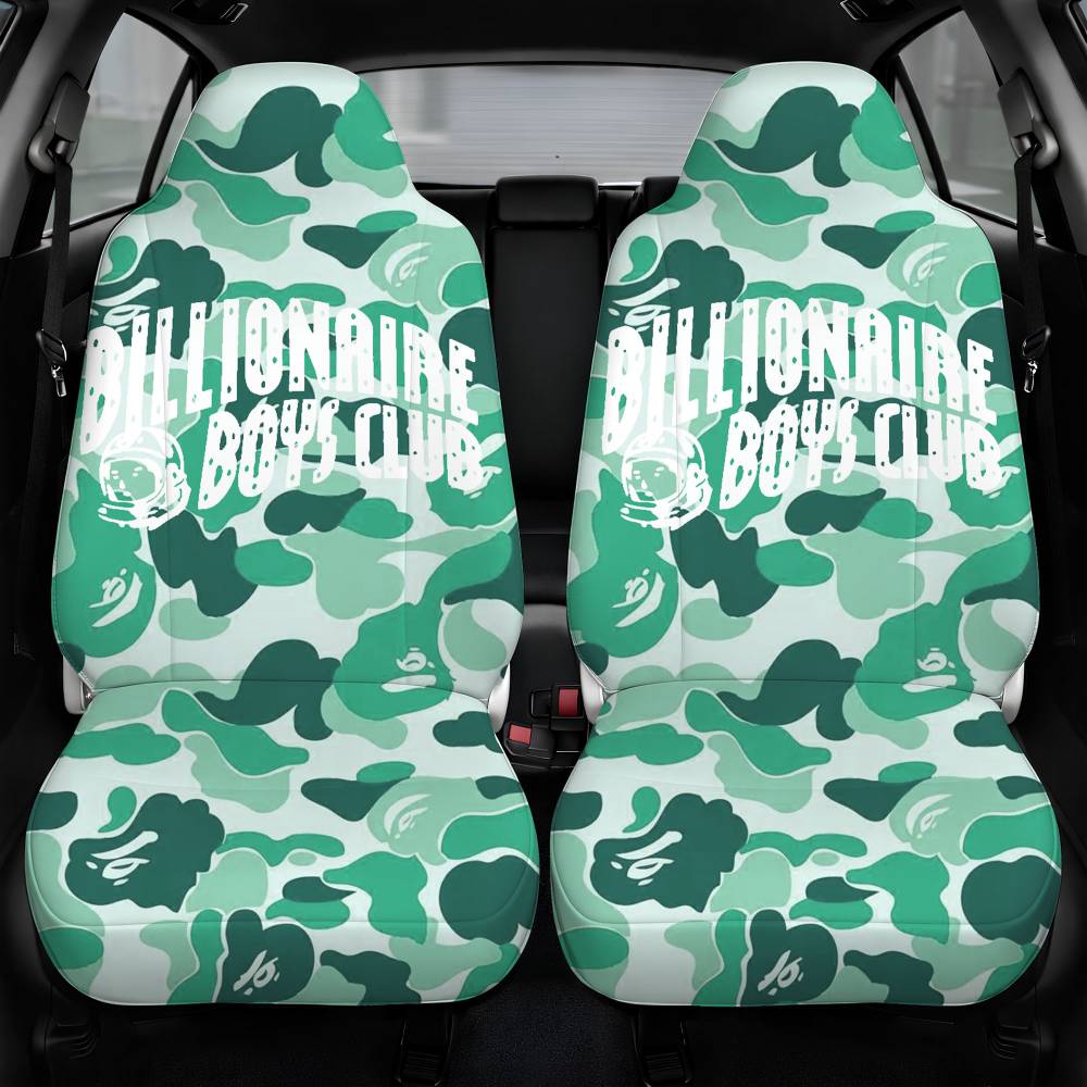 Billionaire Boys Club Green Camouflage Logo Car Seat Cover Front Pair