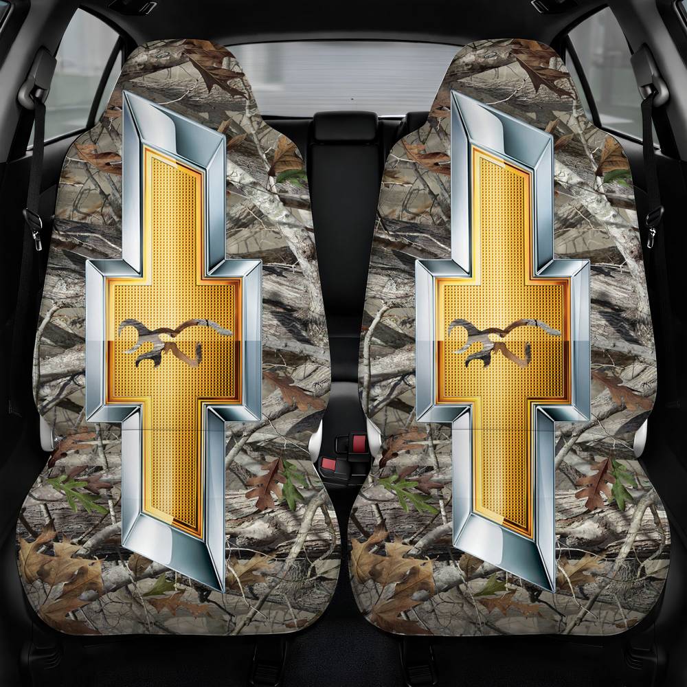 Camo Browning Chevrolet Car Seat Cover Front Pair