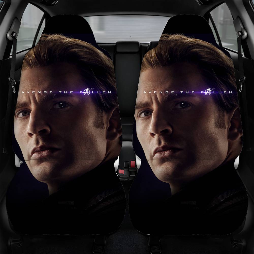 Captain America Avengers Emblem Car Seat Cover Front Pair
