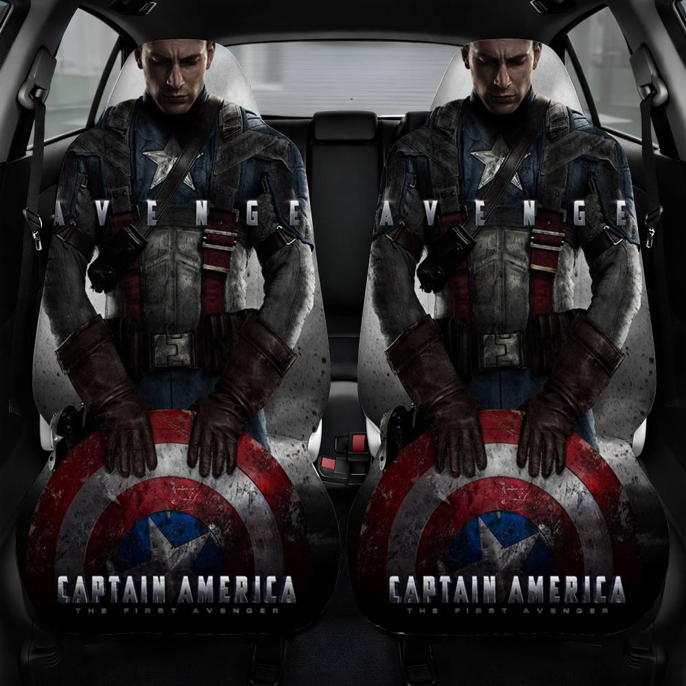 Captain America First Avengers Poster Car Seat Cover Front Pair