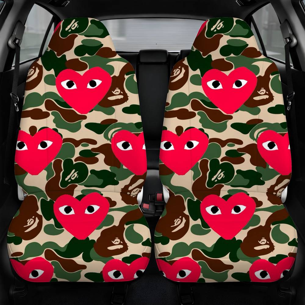 Comme Des Garcons Pink And Camouflage Car Seat Cover Front Pair