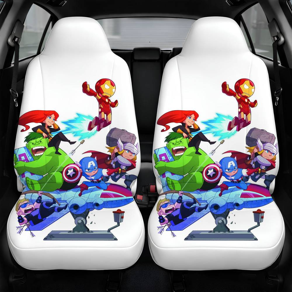 Cute Avengers Car Seat Cover Front Pair