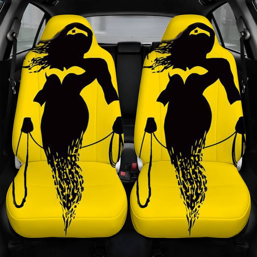 Dc Superheroes Wonder Woman Silhouette Car Seat Cover Front Pair