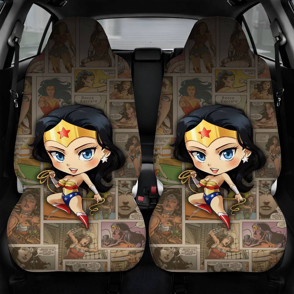 Dc Wonder Woman Comic Car Seat Cover Front Pair