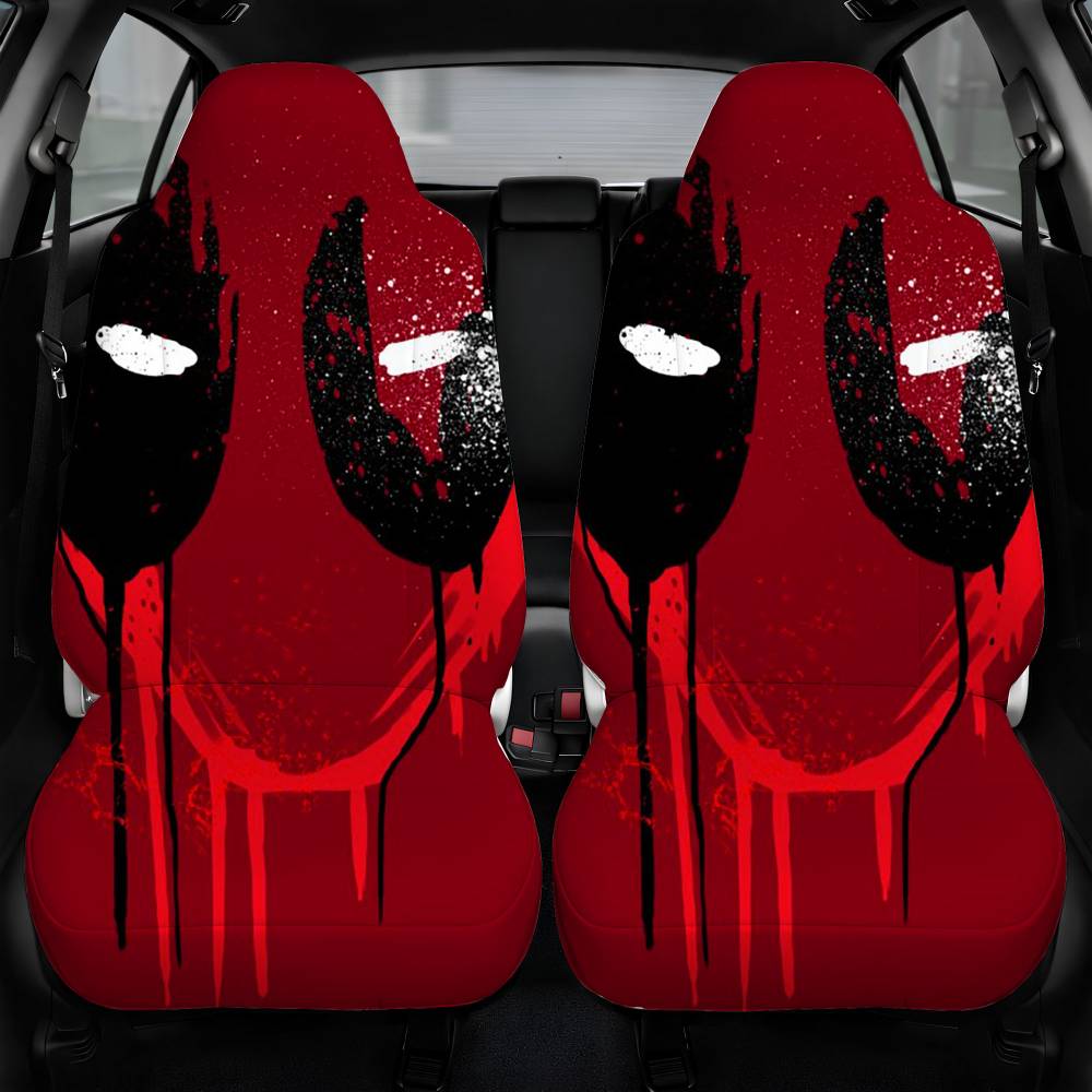 Deadpool Mask Avengers Car Seat Cover Front Pair