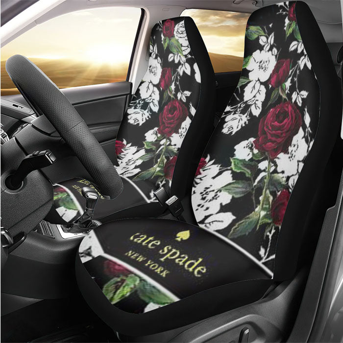 Kate Spade Rose Red White Rear Car Seat Covers