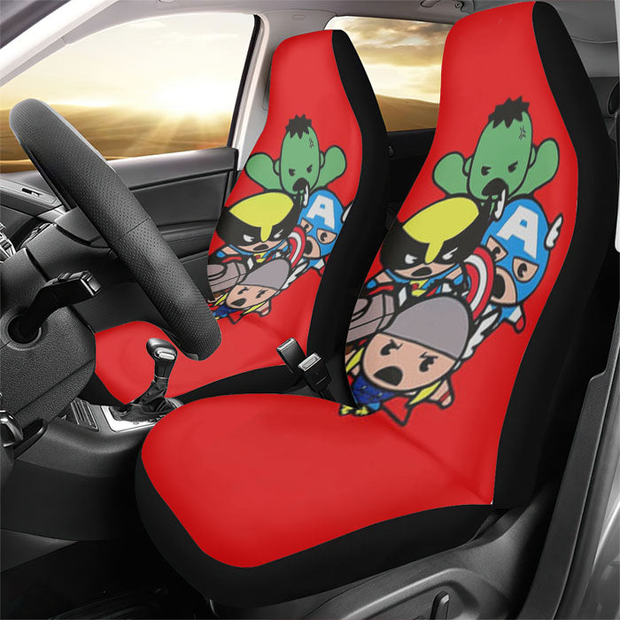 Kawaii Captain America Hulk Thor Wolverine Marvel Avengers Rear Car Seat Covers