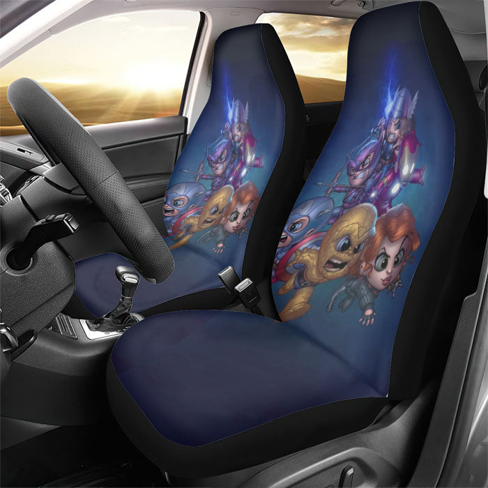 Little Chibi Avengers Galaxy Rear Car Seat Covers