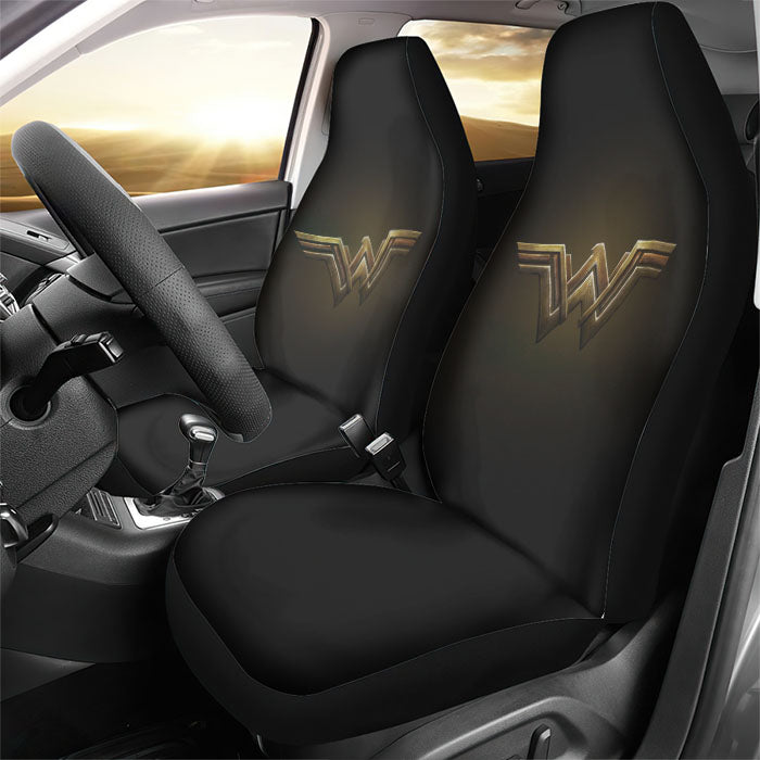Logo Wonder Woman Justice League Black Diana Prince Rear Car Seat Covers