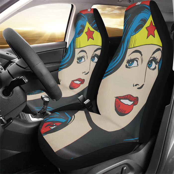 Wonder Woman Vintage Art Rear Car Seat Covers