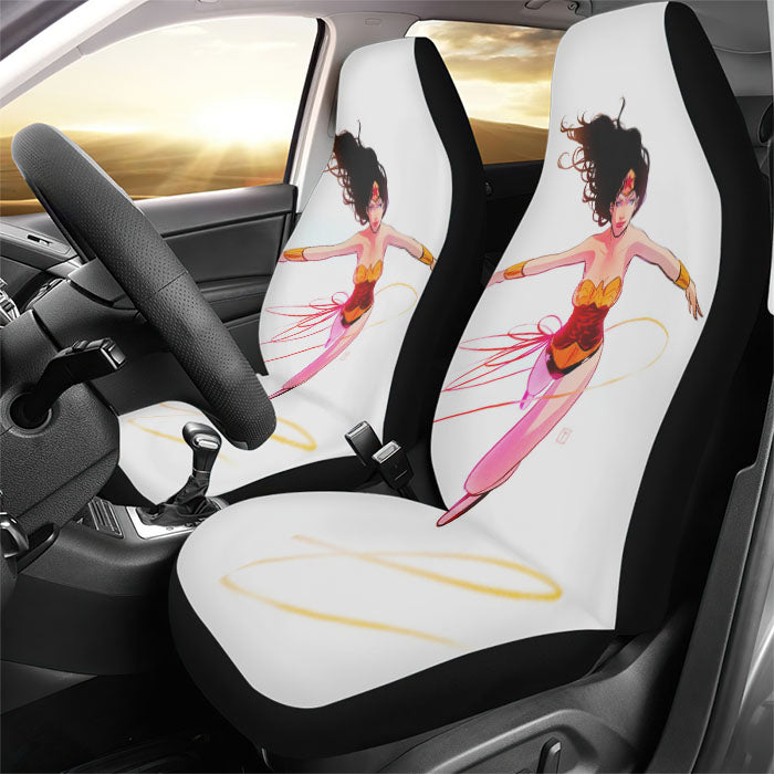 Wonder Woman White Rear Car Seat Covers