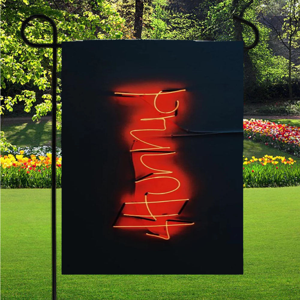 4Hunnid Red Neon Wallpaper Garden Flags Lawn 12 X 18 Inch