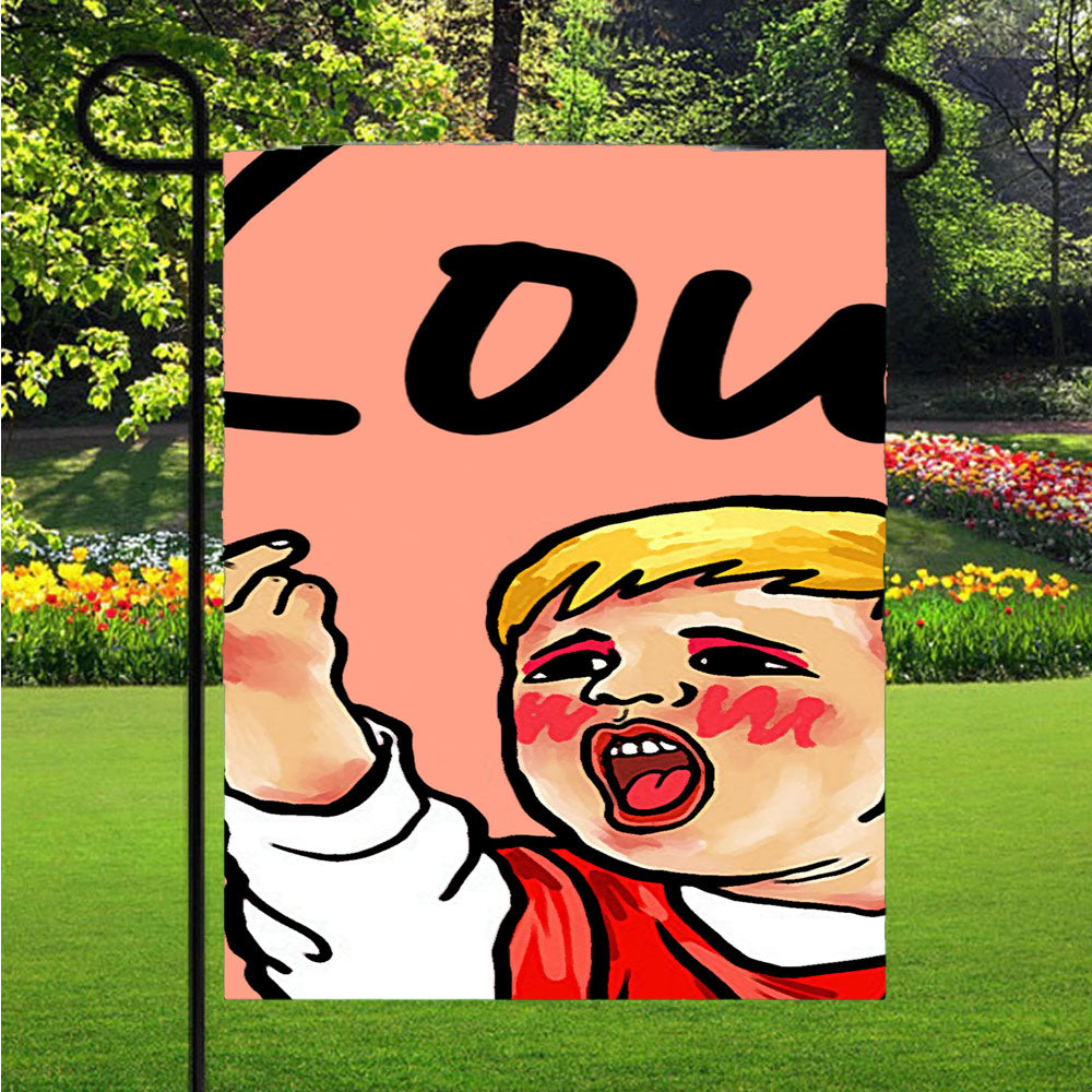 A Boy With Yellow Hair Garden Flags Lawn 12 X 18 Inch