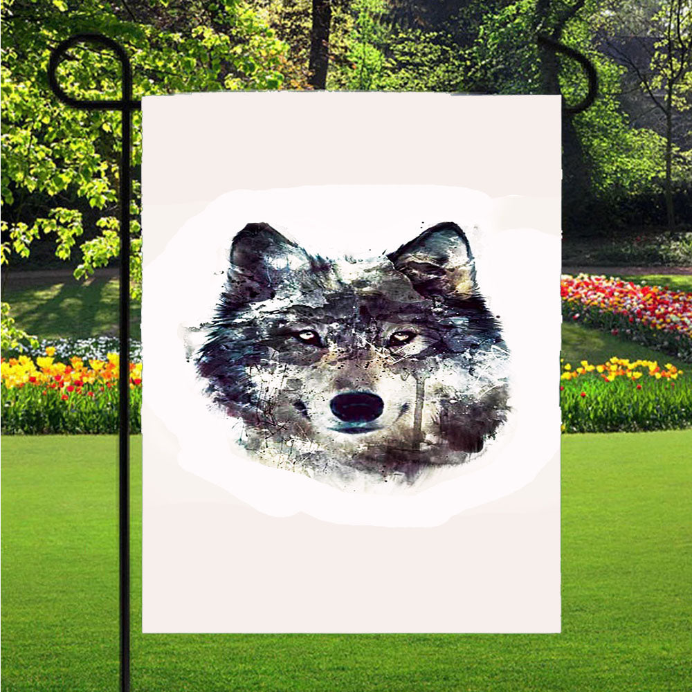 Abstrack Wolf Garden Flags Lawn 12 X 18 Inch