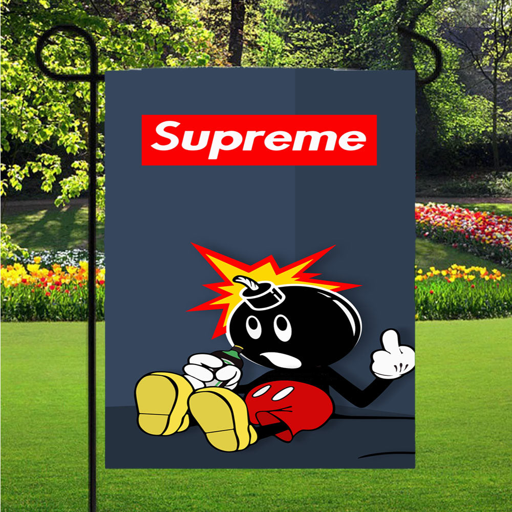 Adam Bomb The Hundreds Bomb Mickey Mouse Garden Flags Lawn 12 X 18 Inch