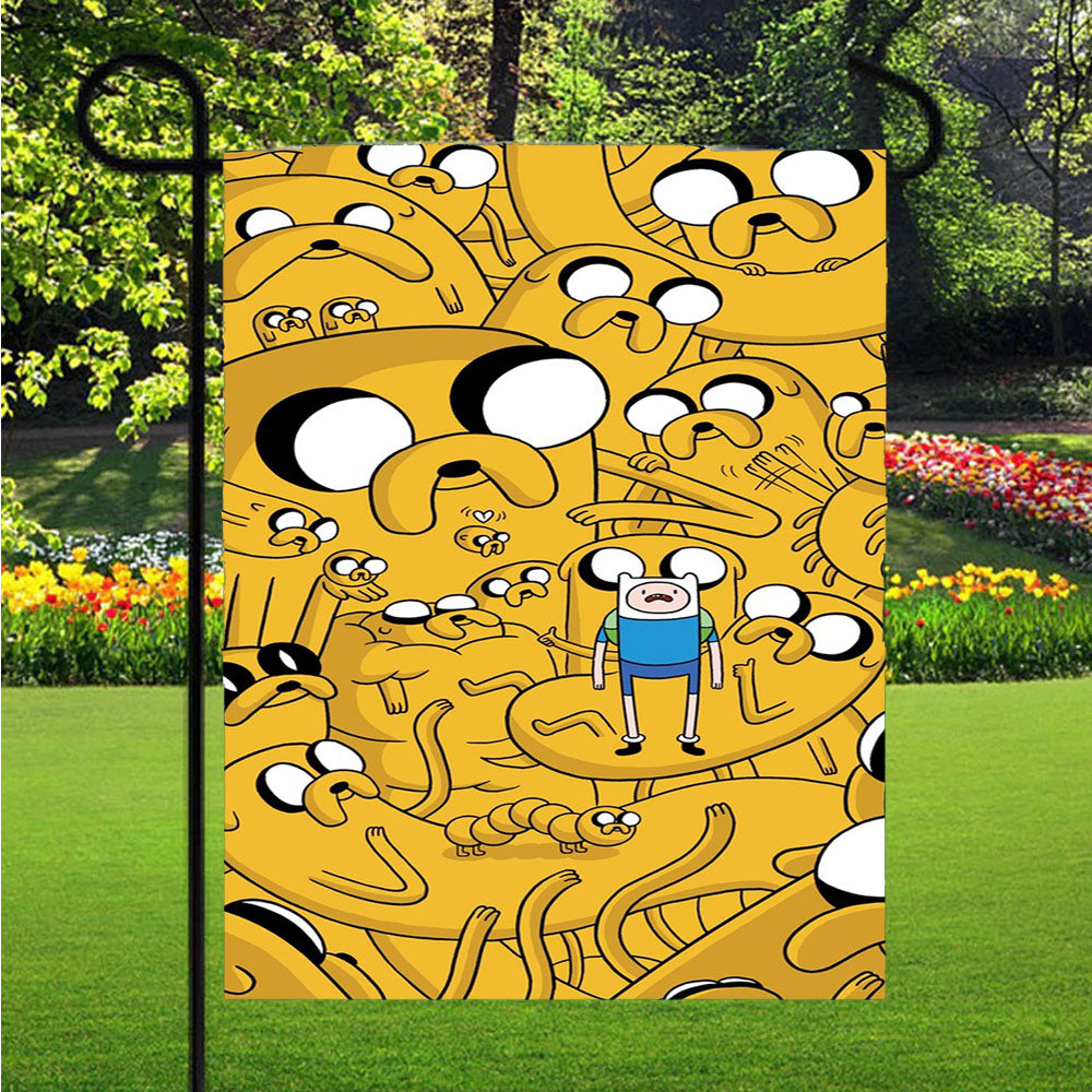 Adventure Time Yellow Full Garden Flags Lawn 12 X 18 Inch