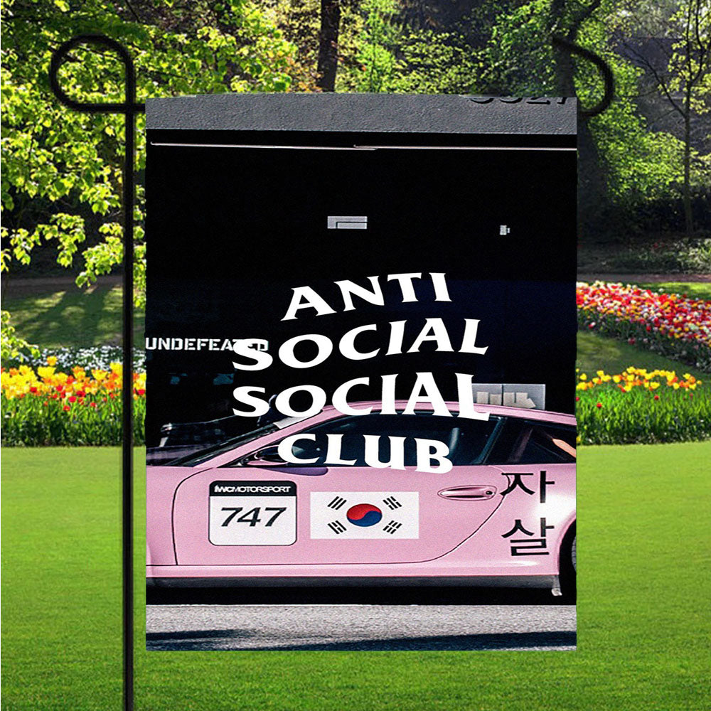 Anti Social Club Korea Car Garden Flags Lawn 12 X 18 Inch