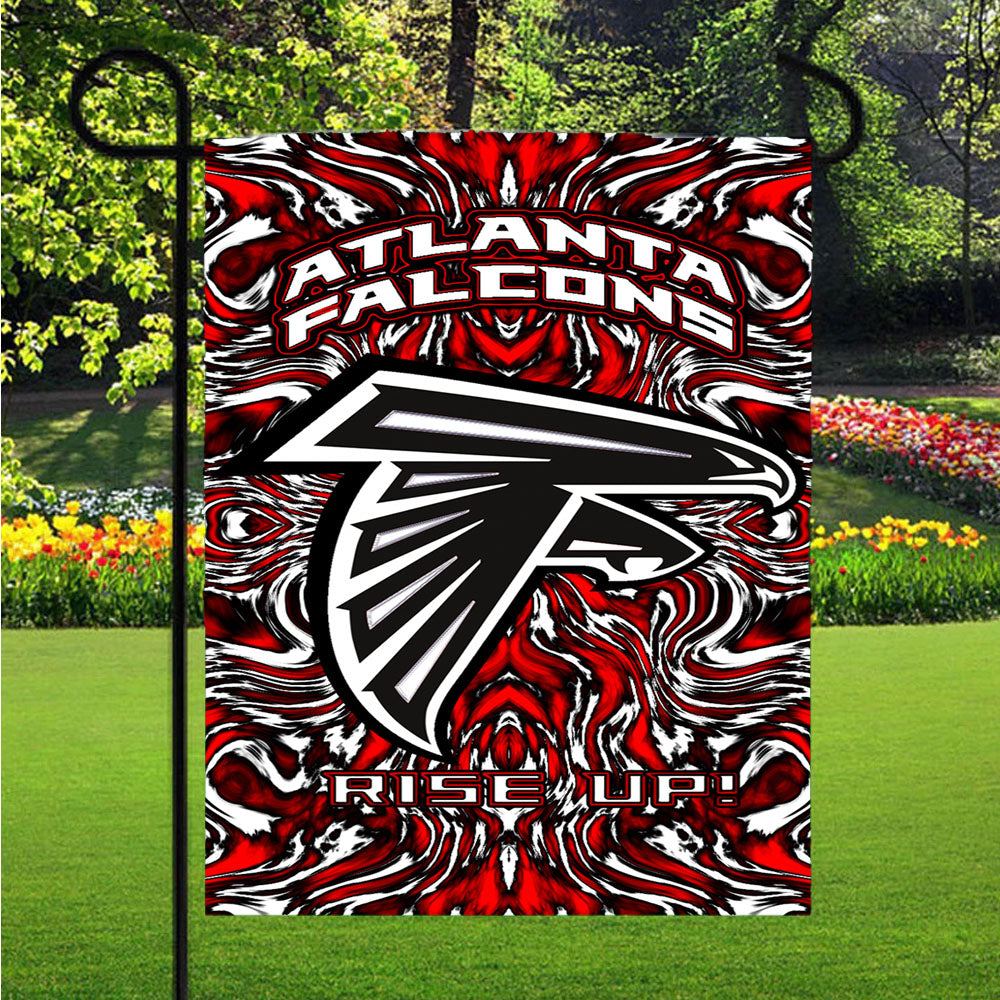 Atlanta Falcons Rise Up Logo Art Garden Flags Lawn 12 X 18 Inch