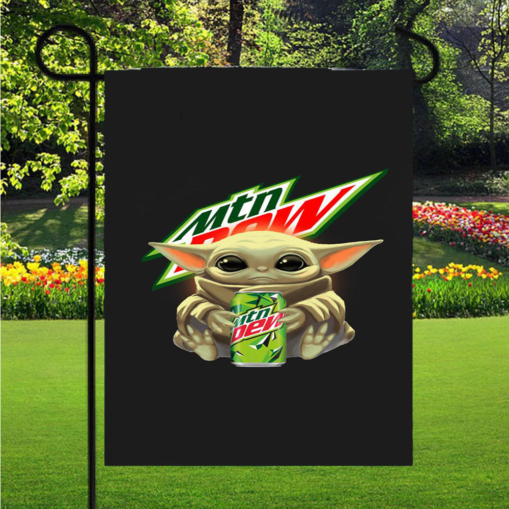 Baby Yoda Hug Mtn Mountain Dew Garden Flags Lawn 12 X 18 Inch