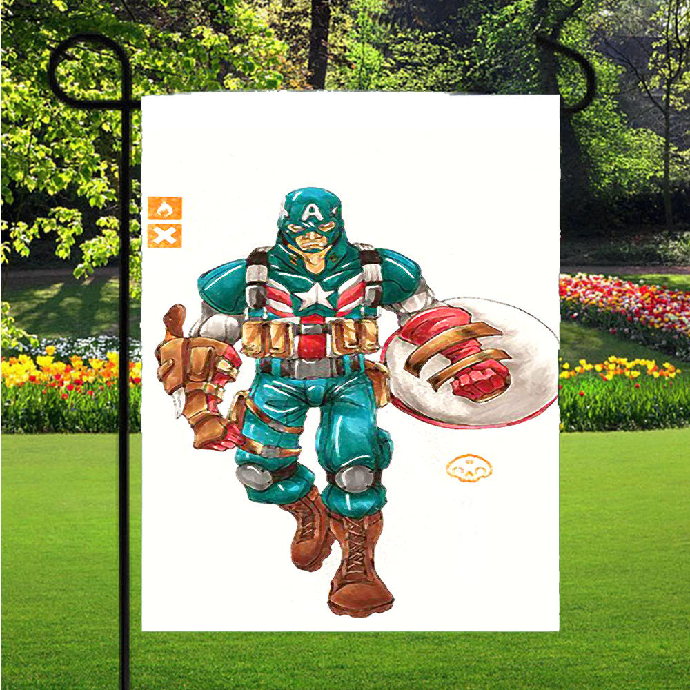 Bad Captain America Garden Flags Lawn 12 X 18 Inch