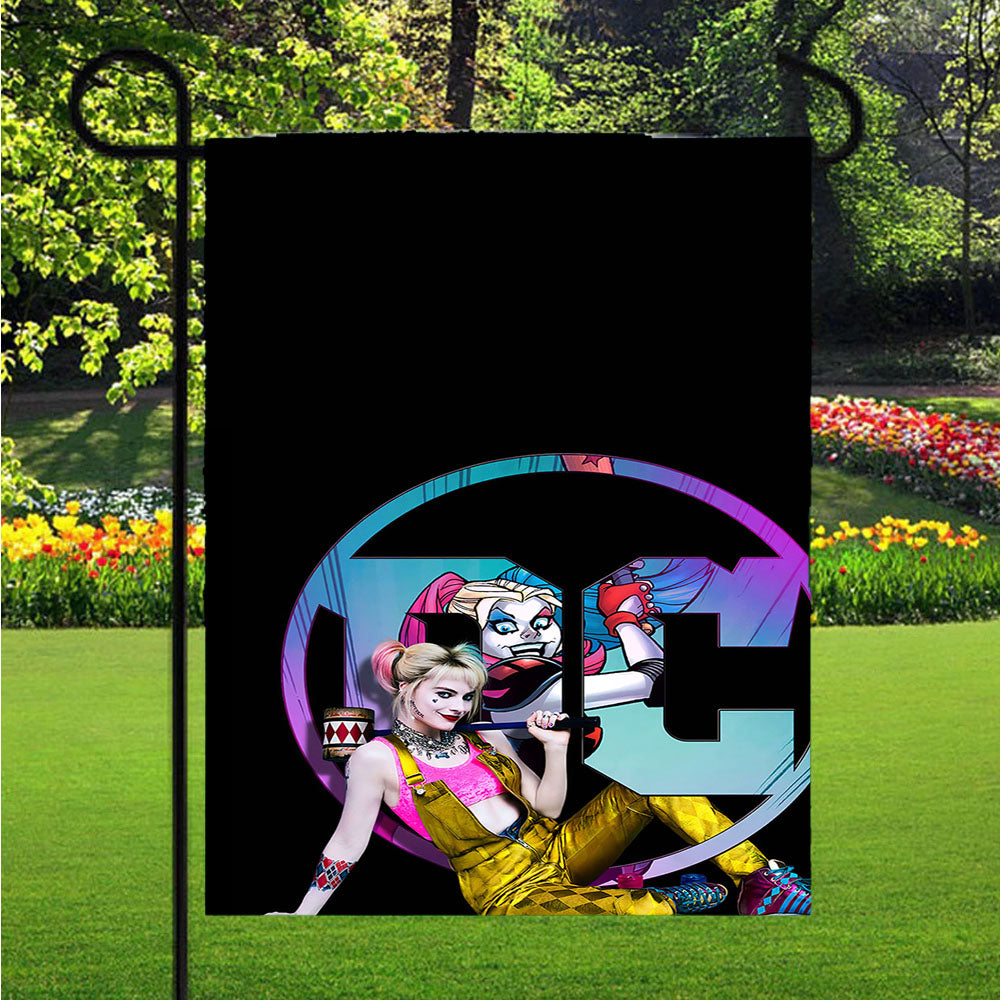 Birds Of Prey Harley Quinn Margot Robbie Comics Movie Black Garden Flags Lawn 12 X 18 Inch