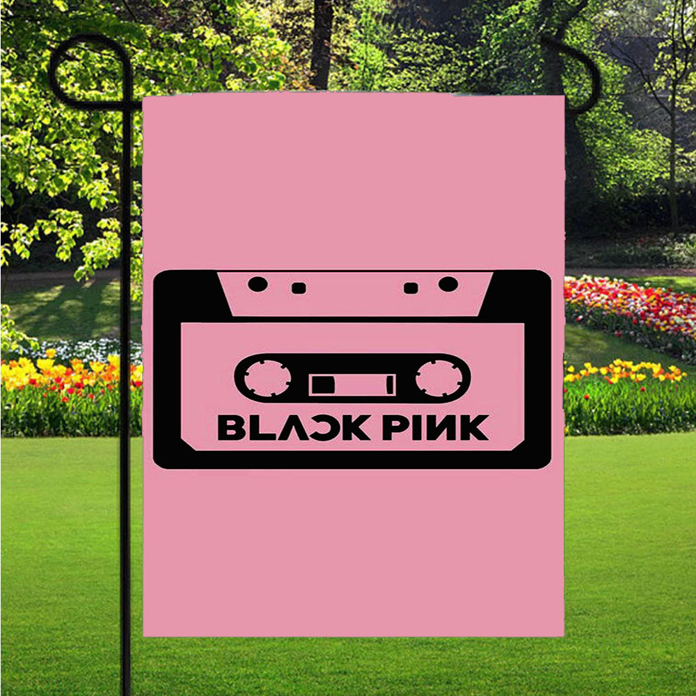 Black Pink Tapes Garden Flags Lawn 12 X 18 Inch