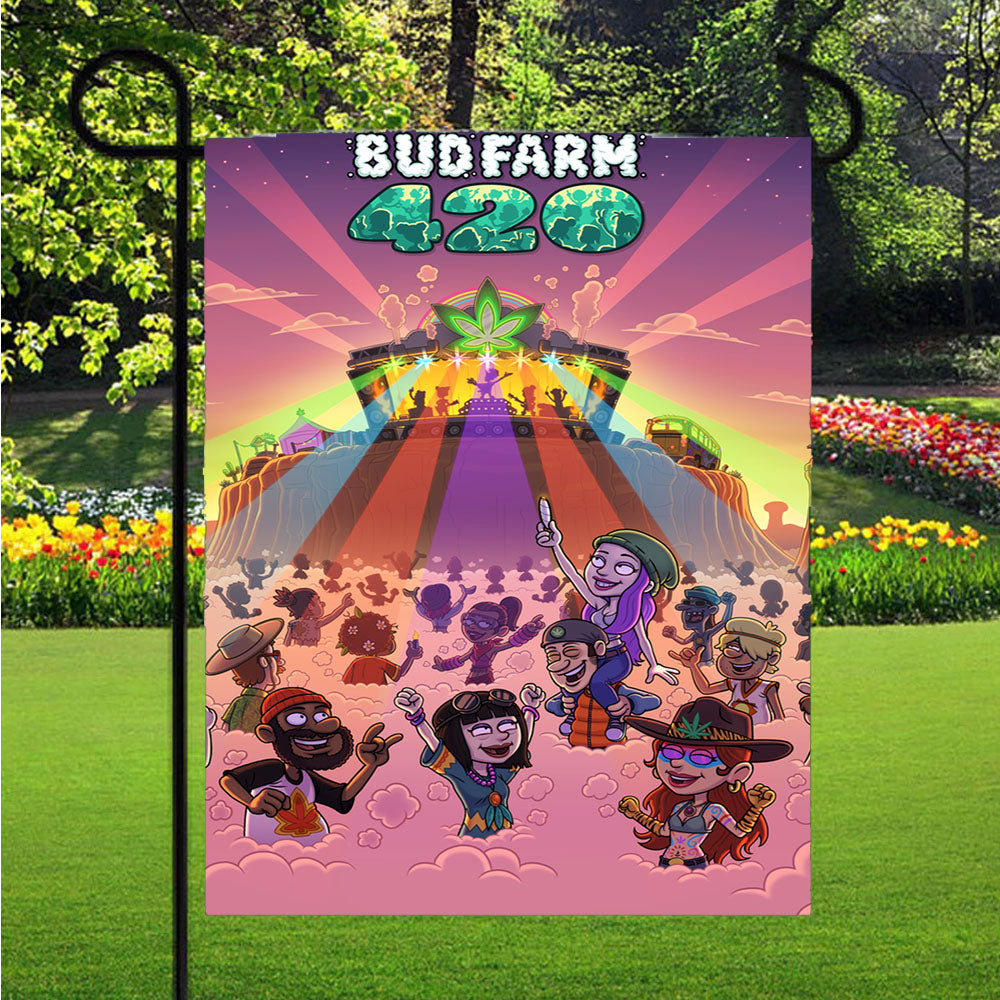 Budfarm 420 Cartoon Party Garden Flags Lawn 12 X 18 Inch