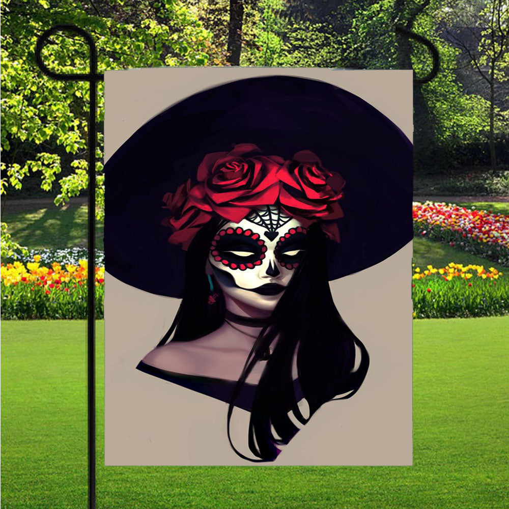 Calaverita De Azucar Anime Garden Flags Lawn 12 X 18 Inch