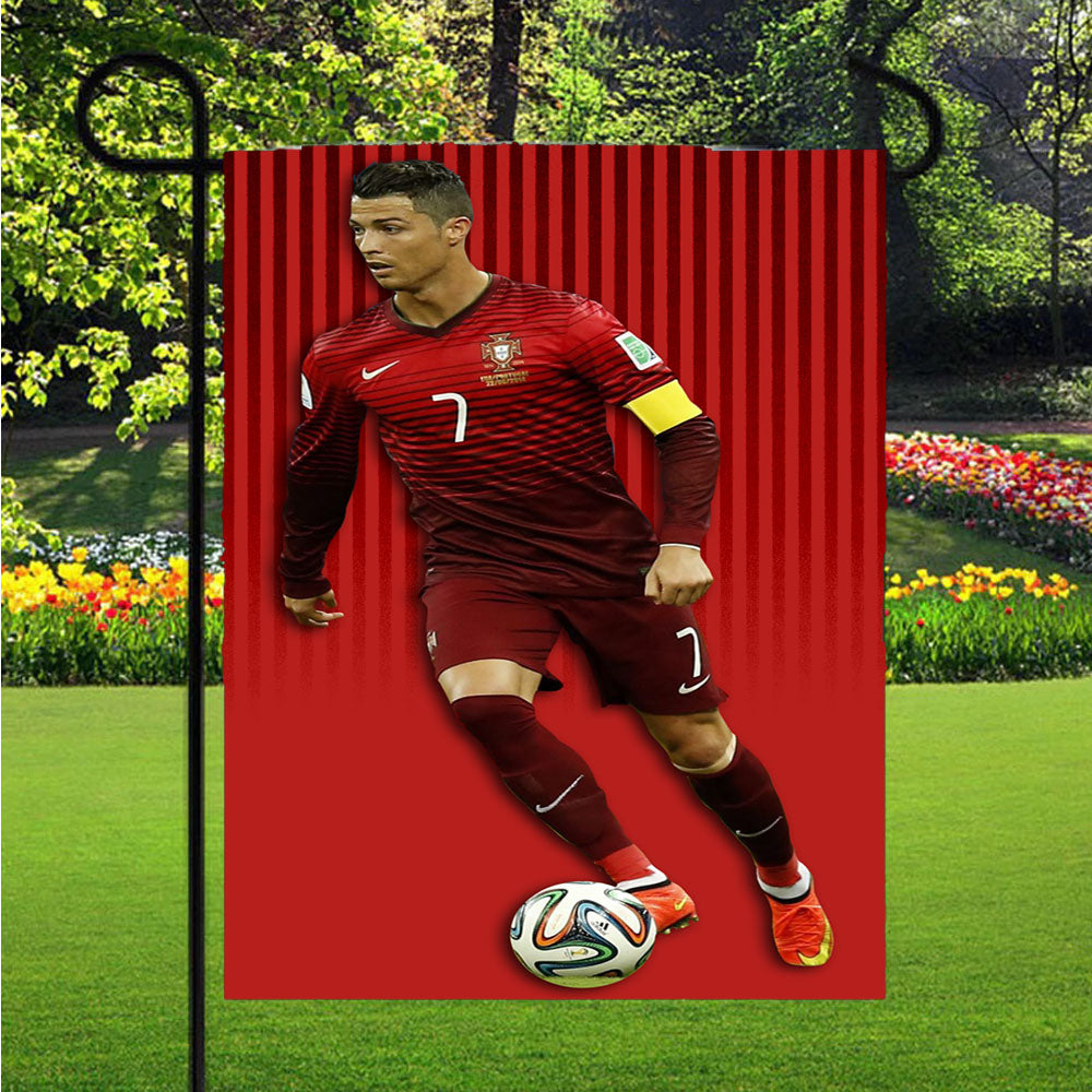 Christian Renaldo Portugal Red Jersey Garden Flags Lawn 12 X 18 Inch