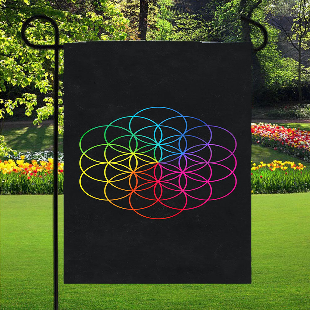Coldplay Flower Of Life Garden Flags Lawn 12 X 18 Inch