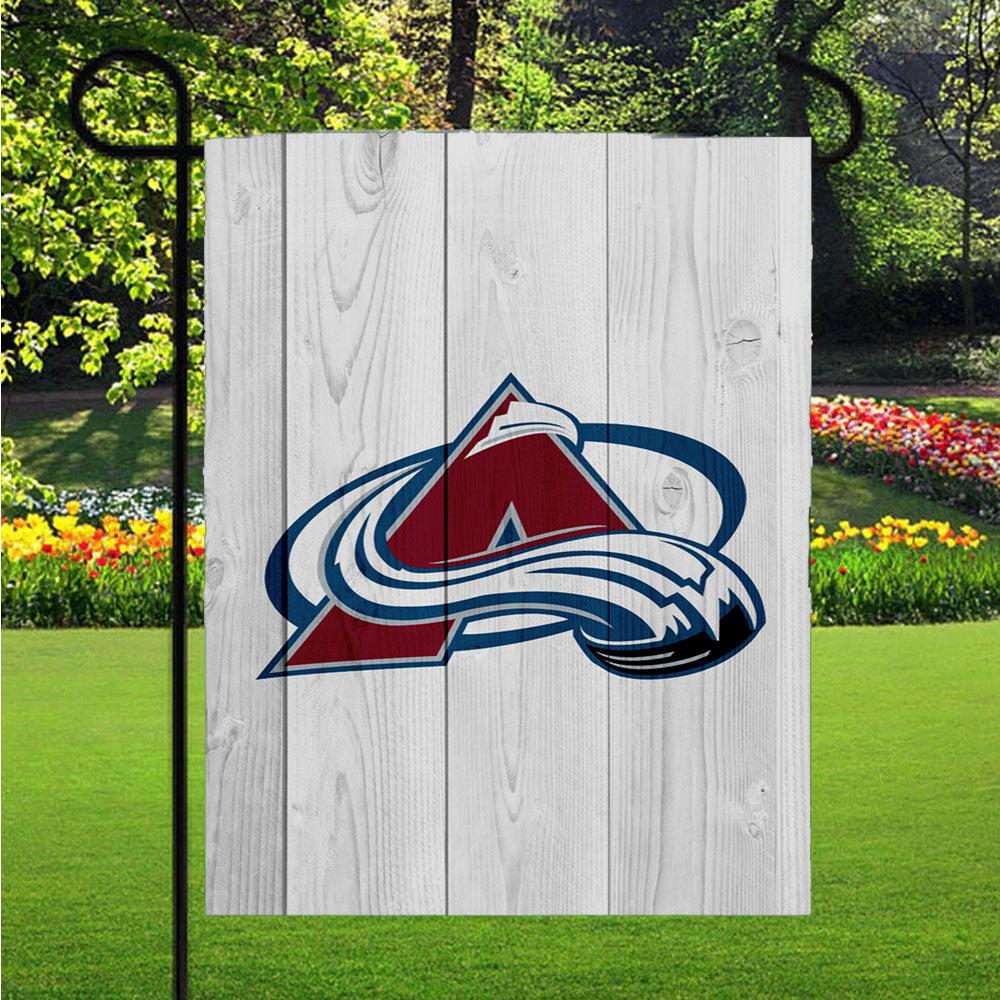 Colorado Avalanche Nhl Logo Wood Wallpaper Garden Flags Lawn 12 X 18 Inch