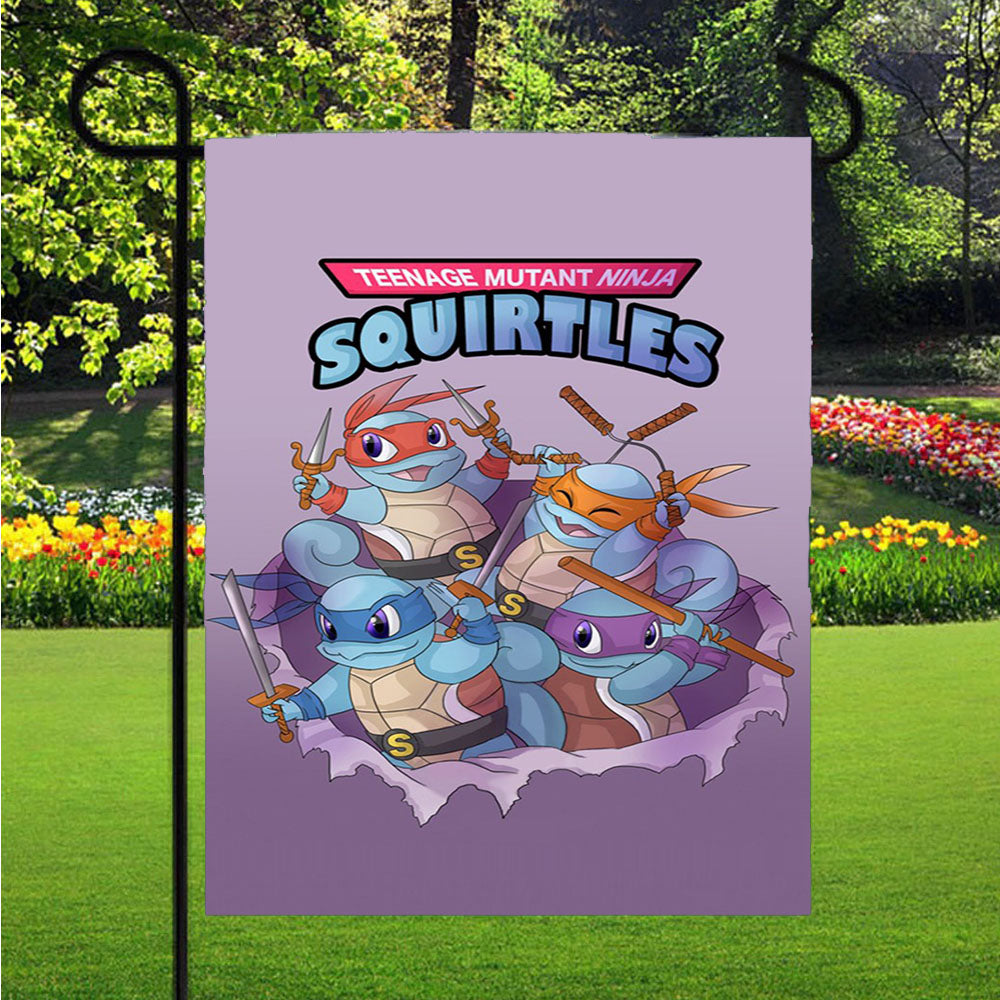 Cute Teenage Mutant Ninja Squirtle Garden Flags Lawn 12 X 18 Inch