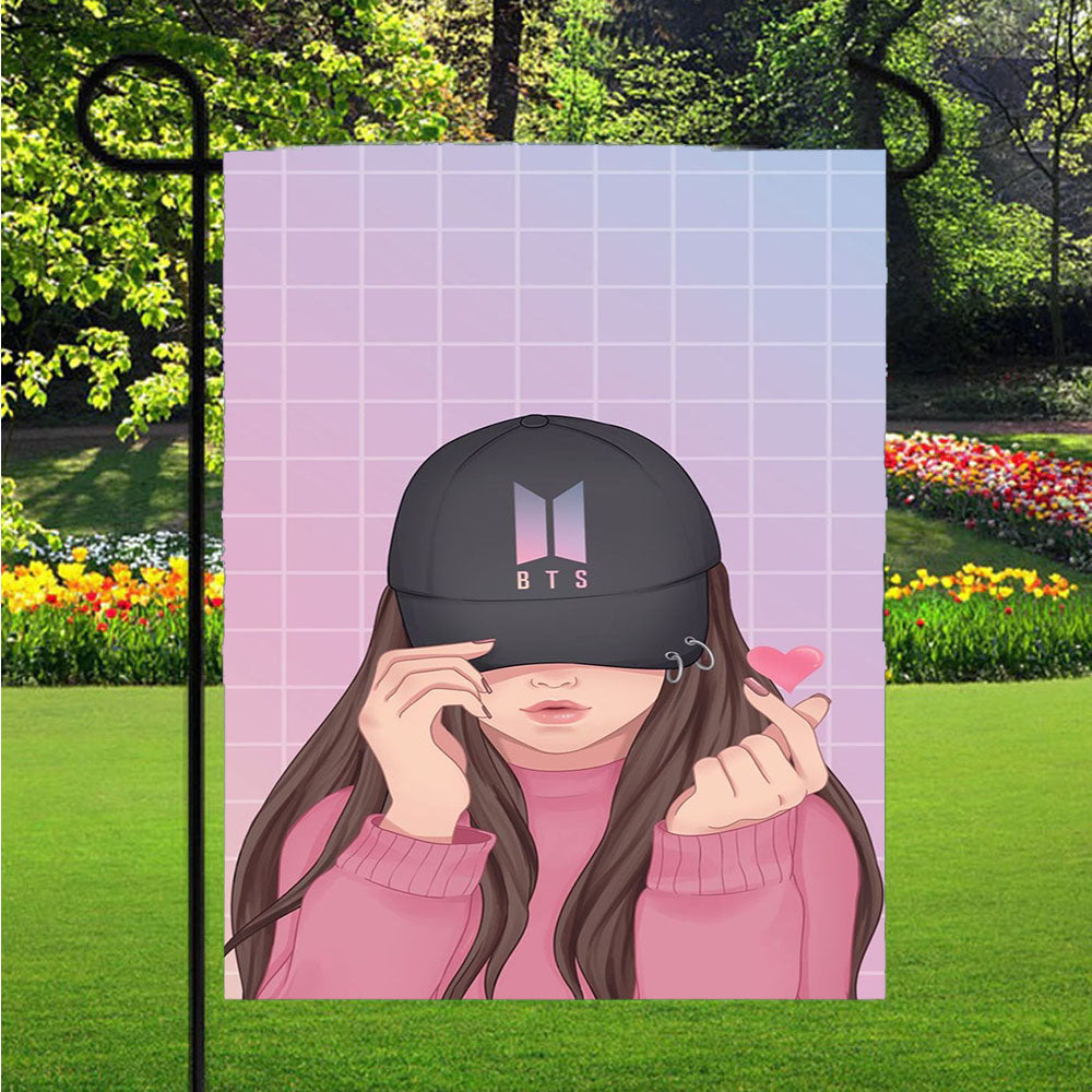 Cute Wallpaper For Bts Fans Girl Garden Flags Lawn 12 X 18 Inch