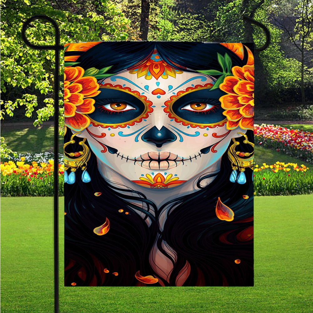 Day Of The Dead Garden Flags Lawn 12 X 18 Inch