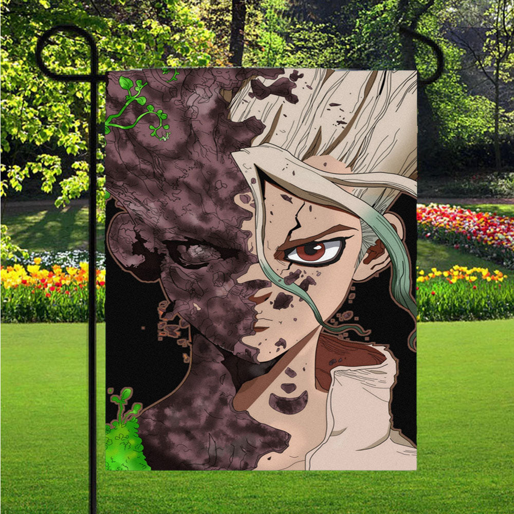 Dr Stone Anime Senku Ishigami Garden Flags Lawn 12 X 18 Inch