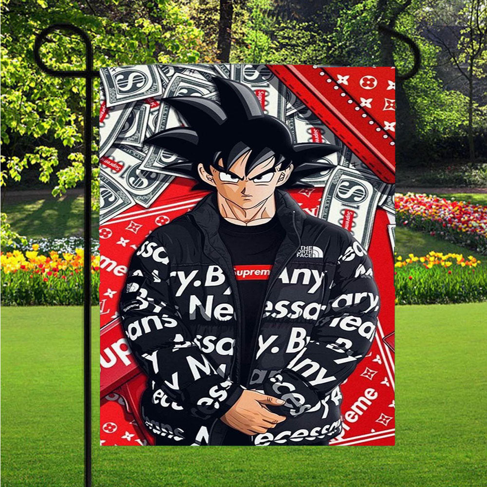 Dragon Ball Goku Hype Style Saiyan Garden Flags Lawn 12 X 18 Inch