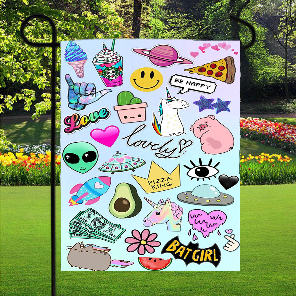 Girl Tumblr Fashion Sticker Wallpaper Garden Flags Lawn 12 X 18 Inch