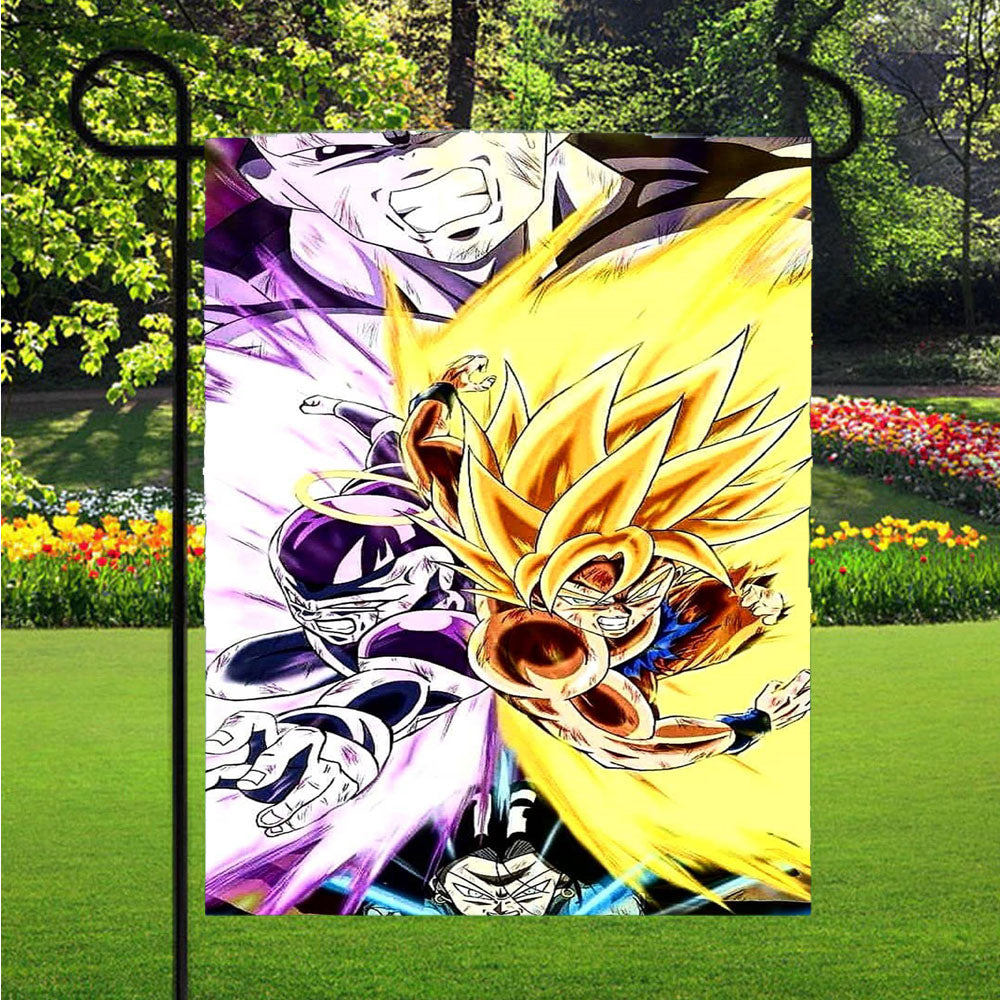 Goku & Frieza Vs Jiren Garden Flags Lawn 12 X 18 Inch
