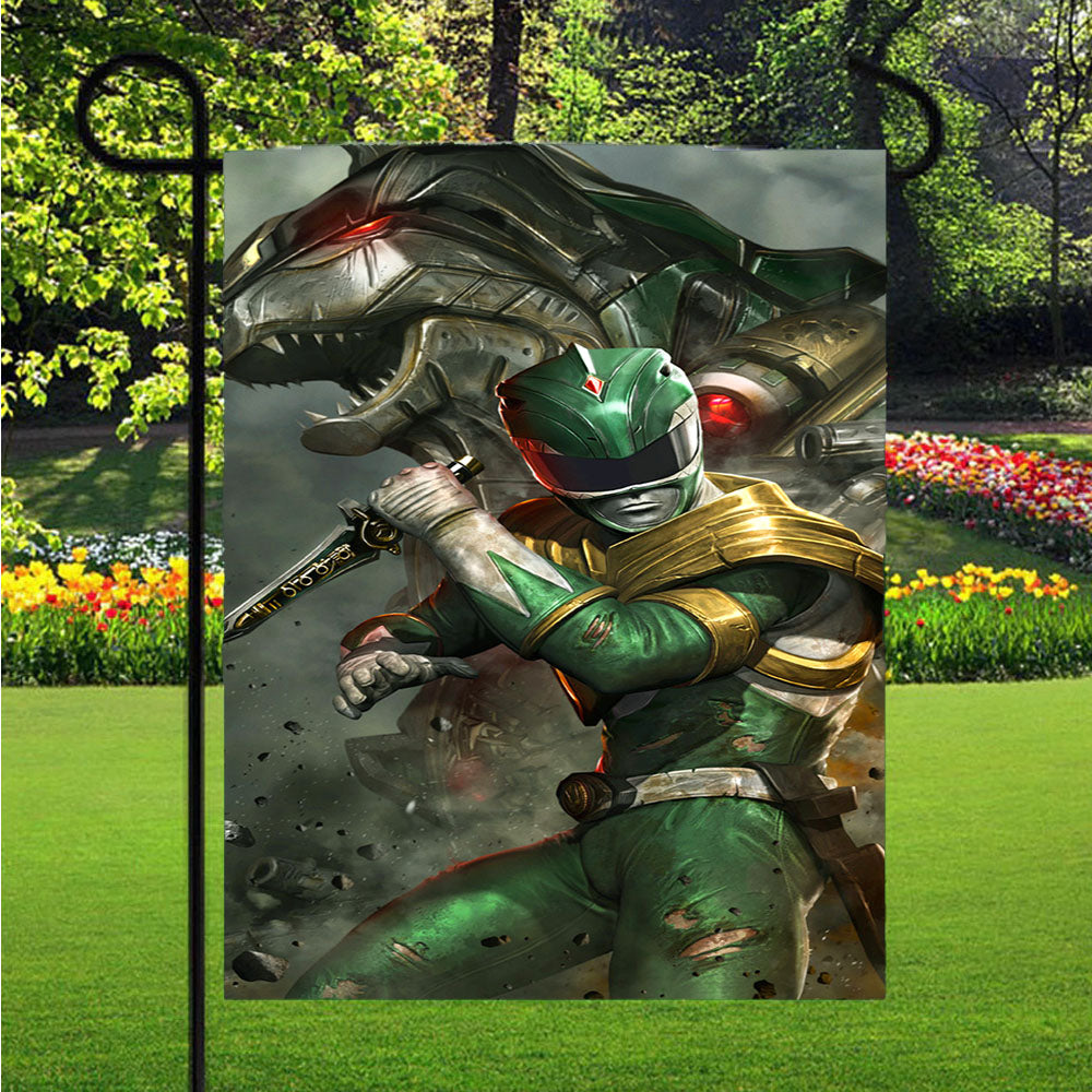 Green Power Rangers Poster Garden Flags Lawn 12 X 18 Inch