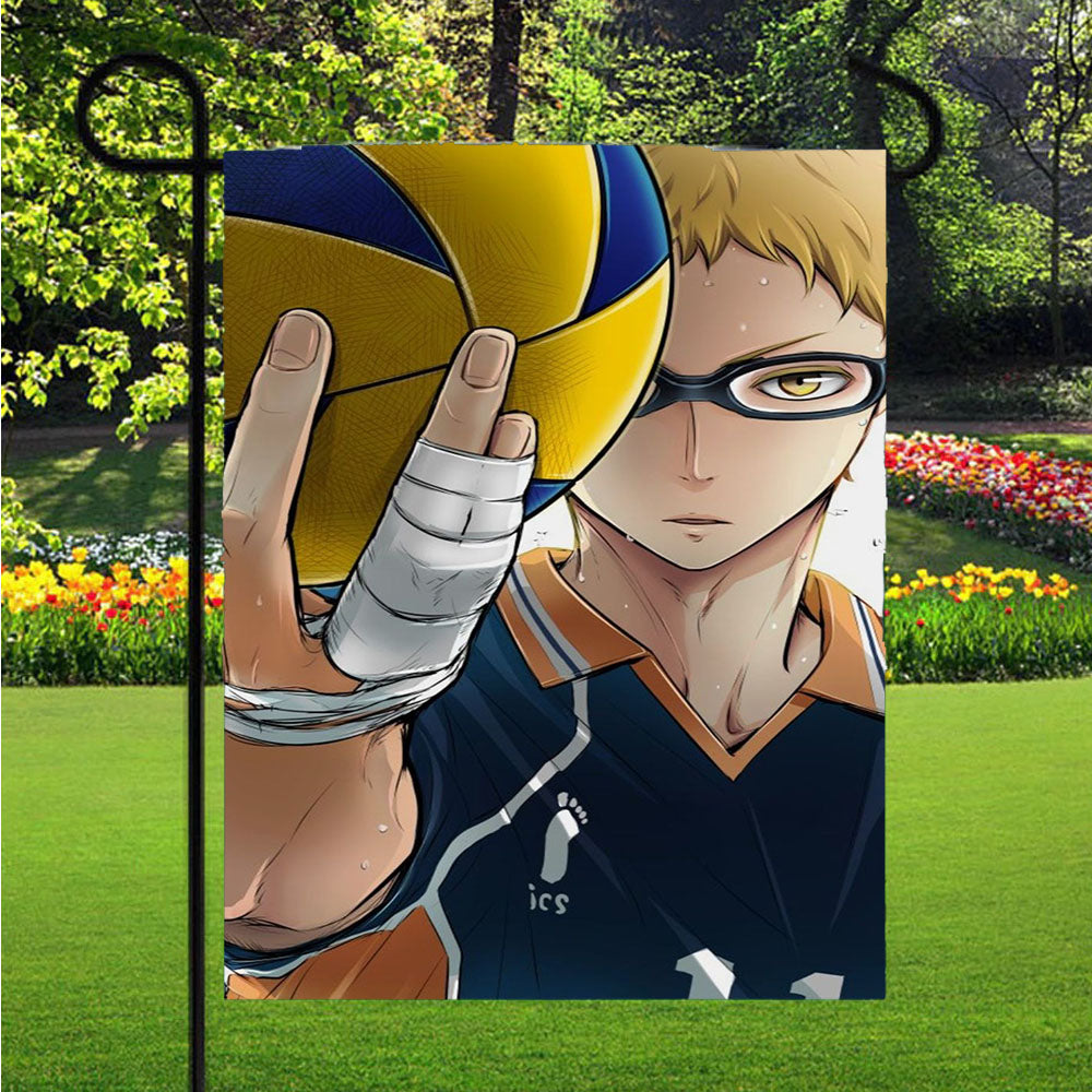 Haikyuu Kei Tsukishima Volley Ball Anime Garden Flags Lawn 12 X 18 Inch
