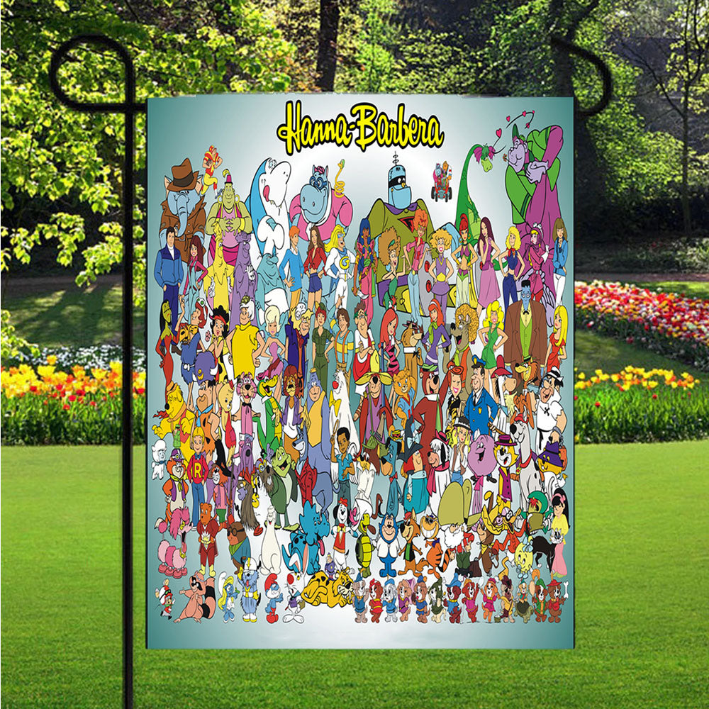 Hanna Barbera All Cartoon Characters Garden Flags Lawn 12 X 18 Inch