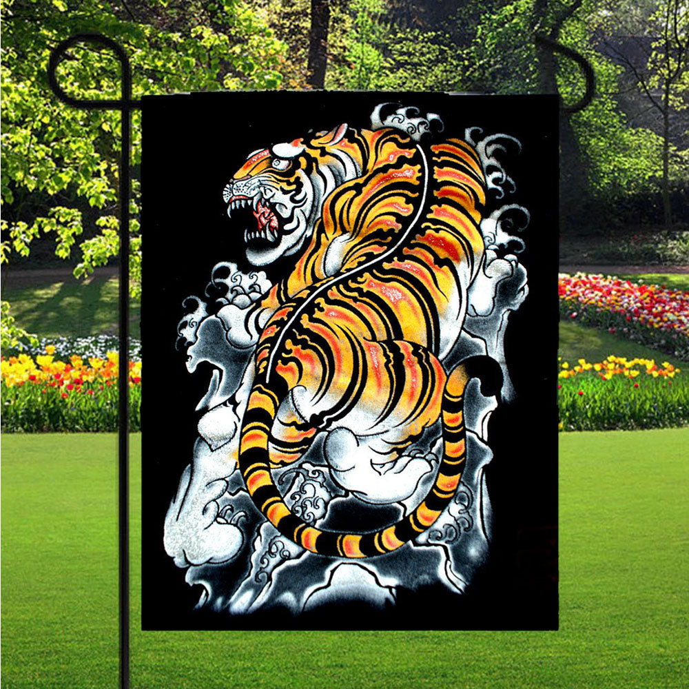 Japanese Tiger Art Backgrounds Wallpaper Garden Flags Lawn 12 X 18 Inch