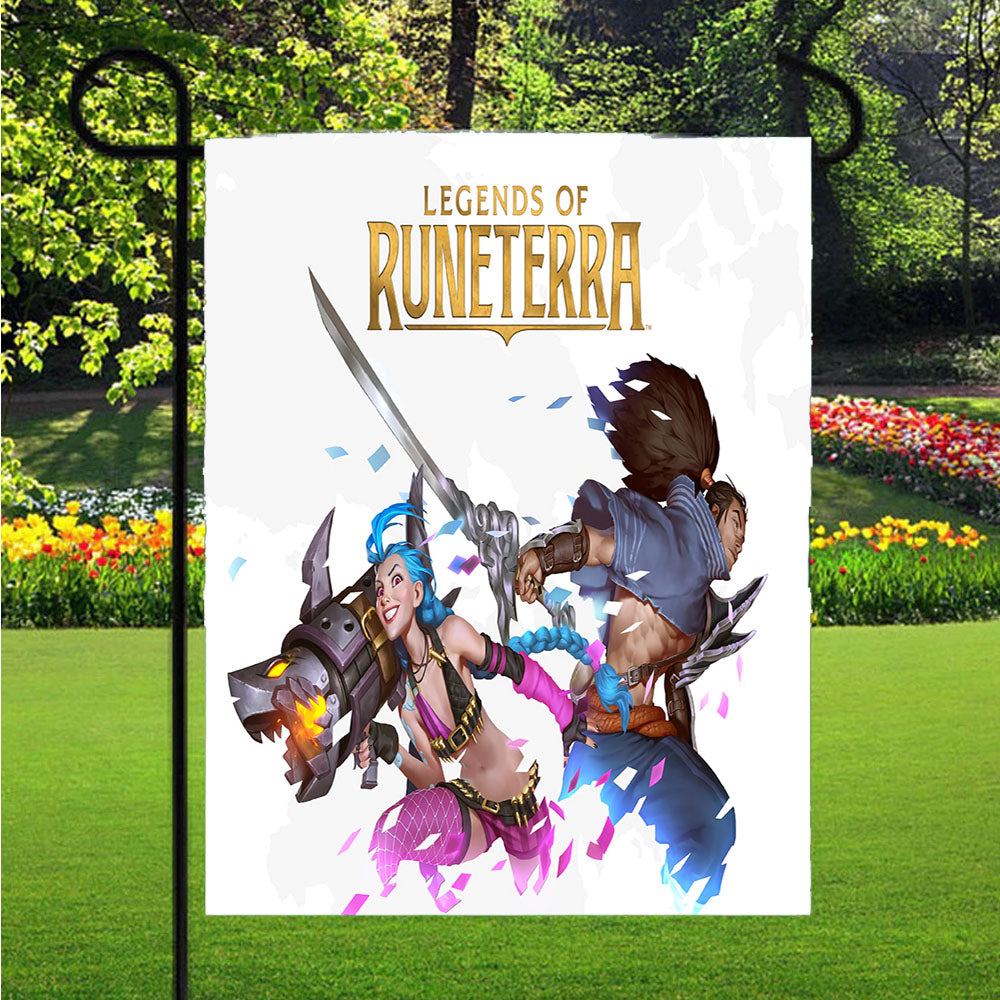Jinx Yasuo Lol Legends Of Runeterra Garden Flags Lawn 12 X 18 Inch